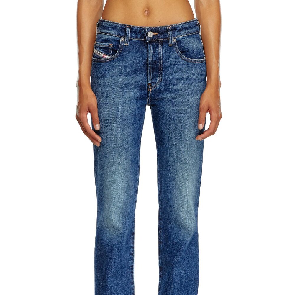 Diesel Women's Blue Dark Wash Stretch Regular Slim Straight Jeans Size 29